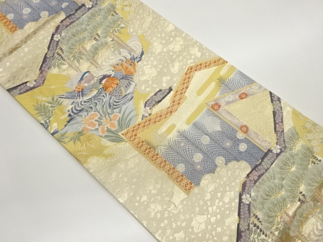 JAPANESE FUKURO OBI / WOVEN FLOWERS